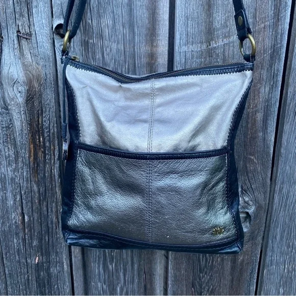 The Sak Metallic Silver and Black Crossbody Bag - Picture 2 of 12